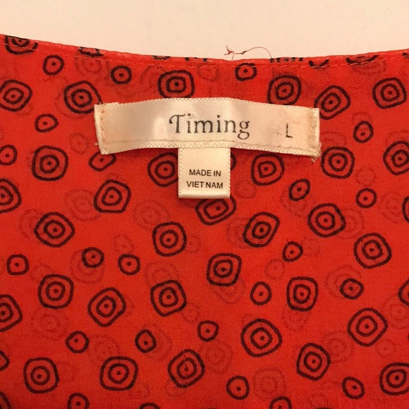 Sheer orange blouse with fun pattern! - Picture 4 of 7